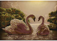 Канва/ткань с рисунком Конек НИК 9749 "Пара лебедей"