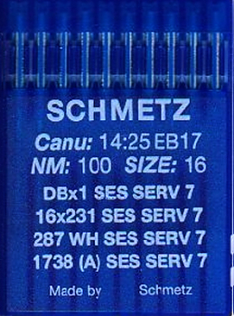 Иглы для промышленных машин Schmetz DBx1 SES SERV7 №100